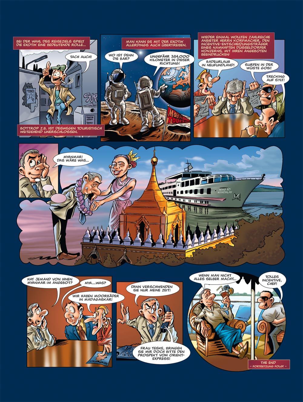 Comic-Strip über den Orient-Express